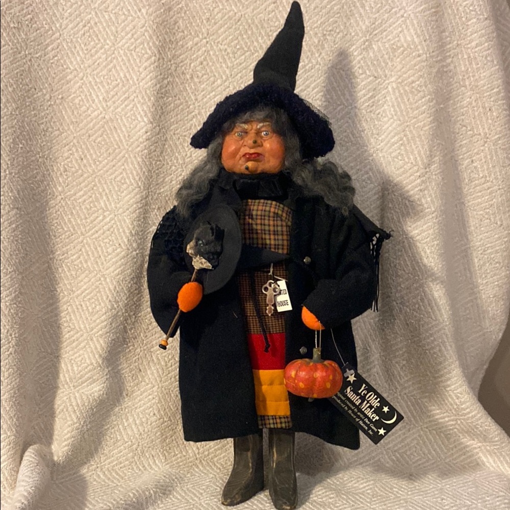 Charming Witch Doll with Pumpkin Accessory
